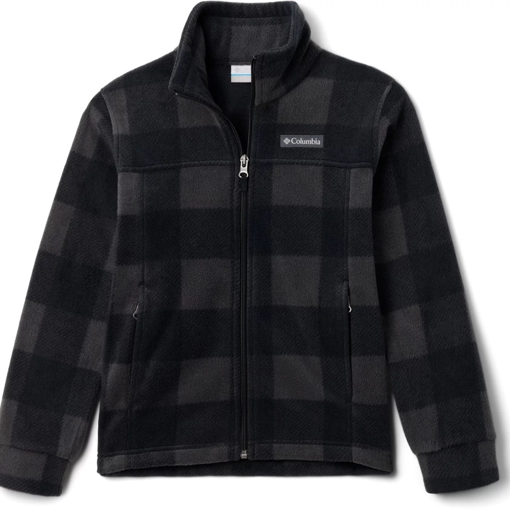 Columbia Kids' Black Plaid Fleece Jacket